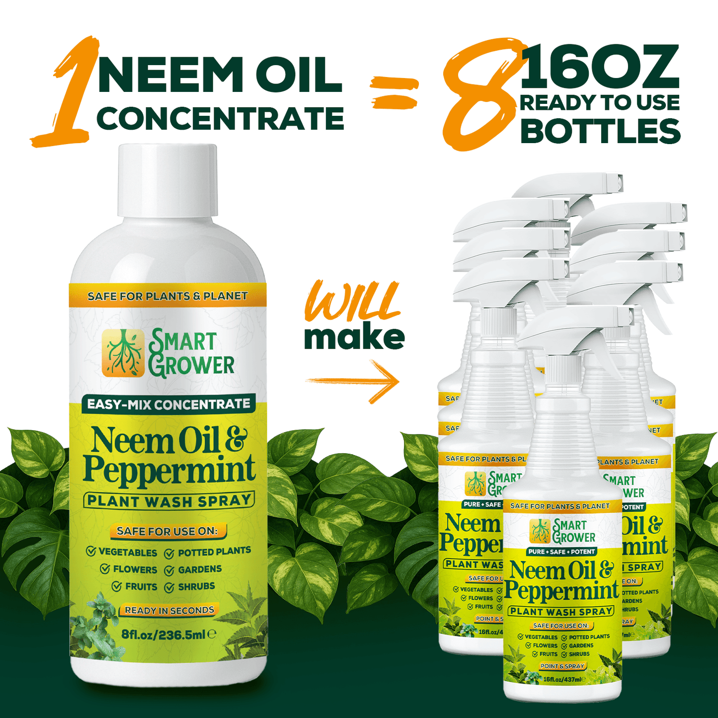 Smart Grower Neem & Peppermint Plant Wash Concentrate