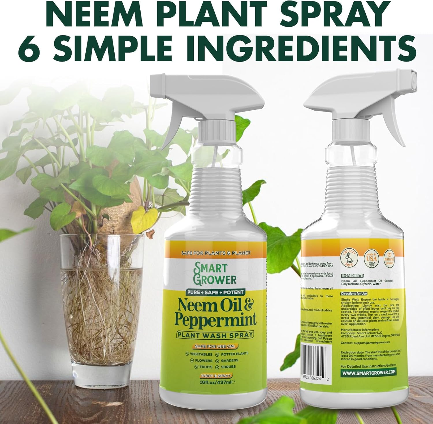 Smart Grower Neem Plant Wash Spray with Peppermint