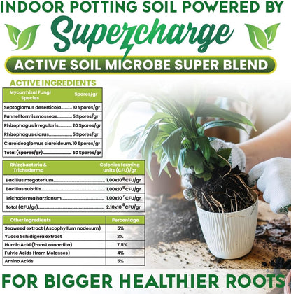 Smart Grower Organic Potting Soil for indoor plants with biochar and worm castings — packaging detail