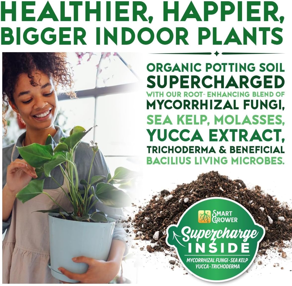 Smart Grower Organic Potting Soil for Indoor Plants