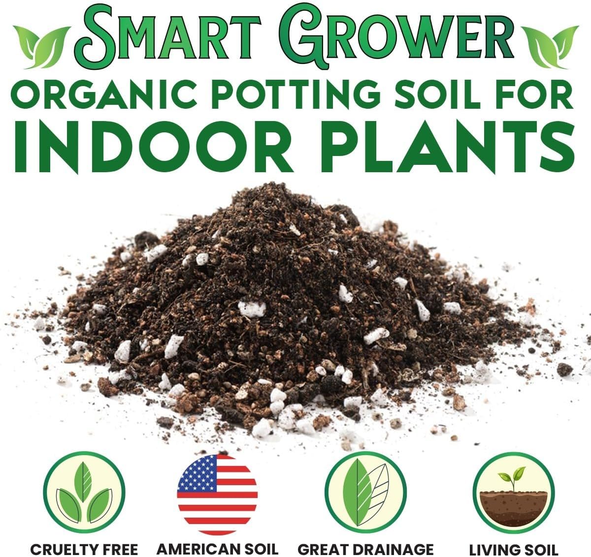 organic potting mix for indoor plants Smart Grower Organic Potting Soil for Indoor Plants