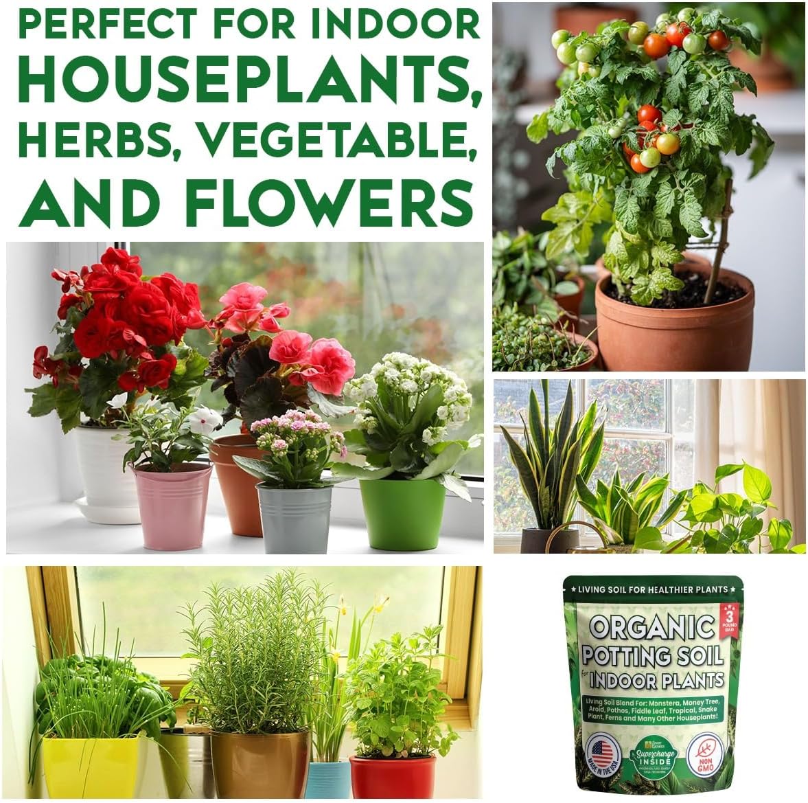 organic indoor plants Smart Grower Organic Potting Soil for Indoor Plants