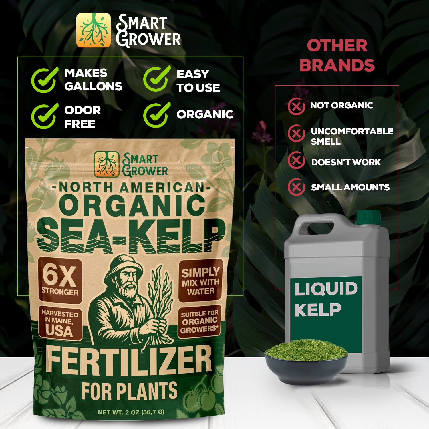 Smart Grower Organic North American Sea-Kelp fertilizer - 2oz
