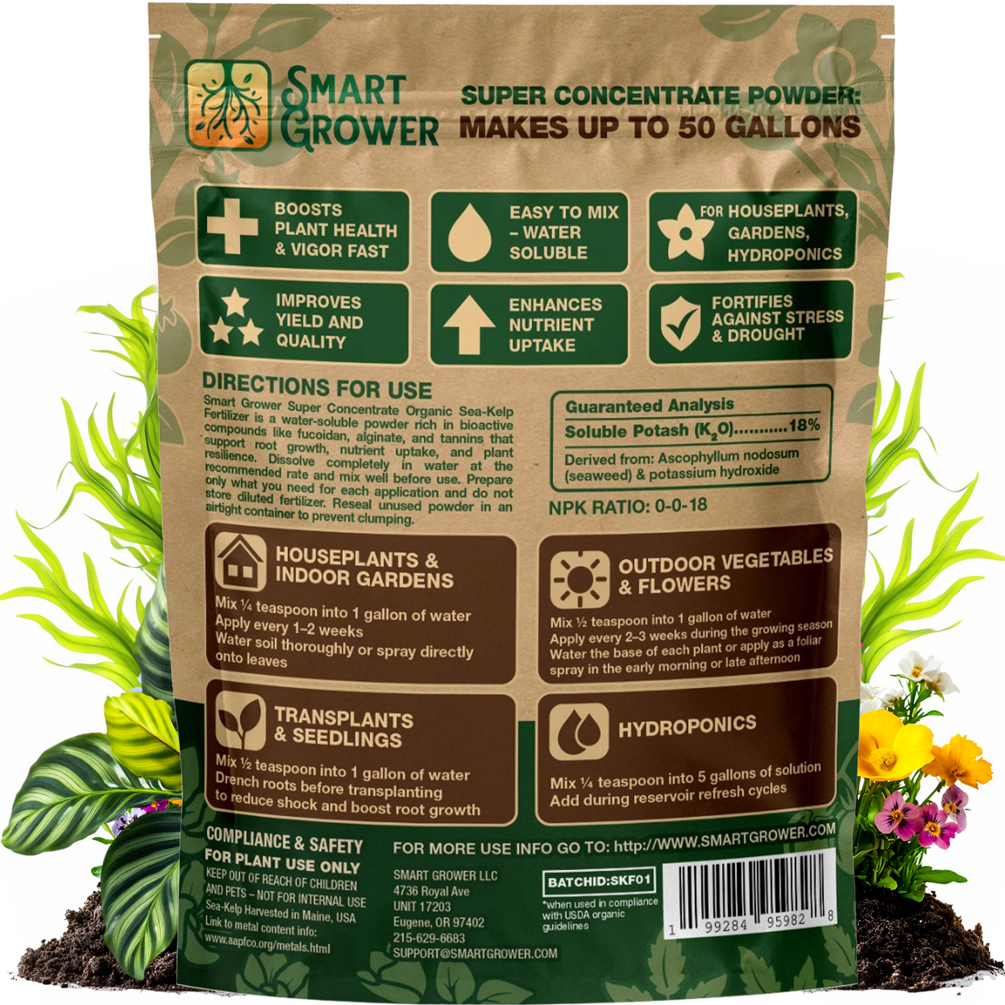 Smart Grower Organic North American Sea-Kelp fertilizer - 2oz
