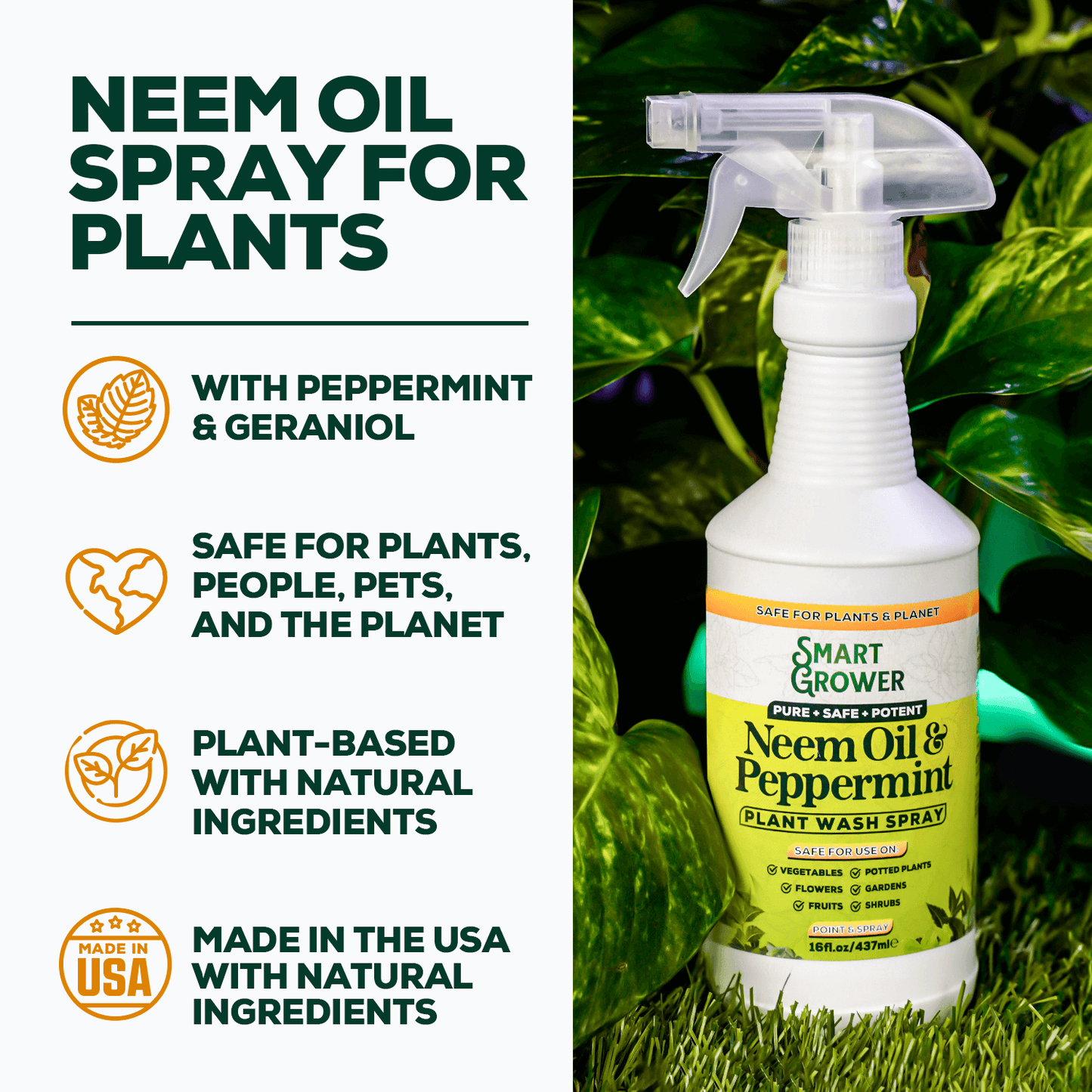 Smart Grower Neem & Peppermint Oil Plant Wash Spray