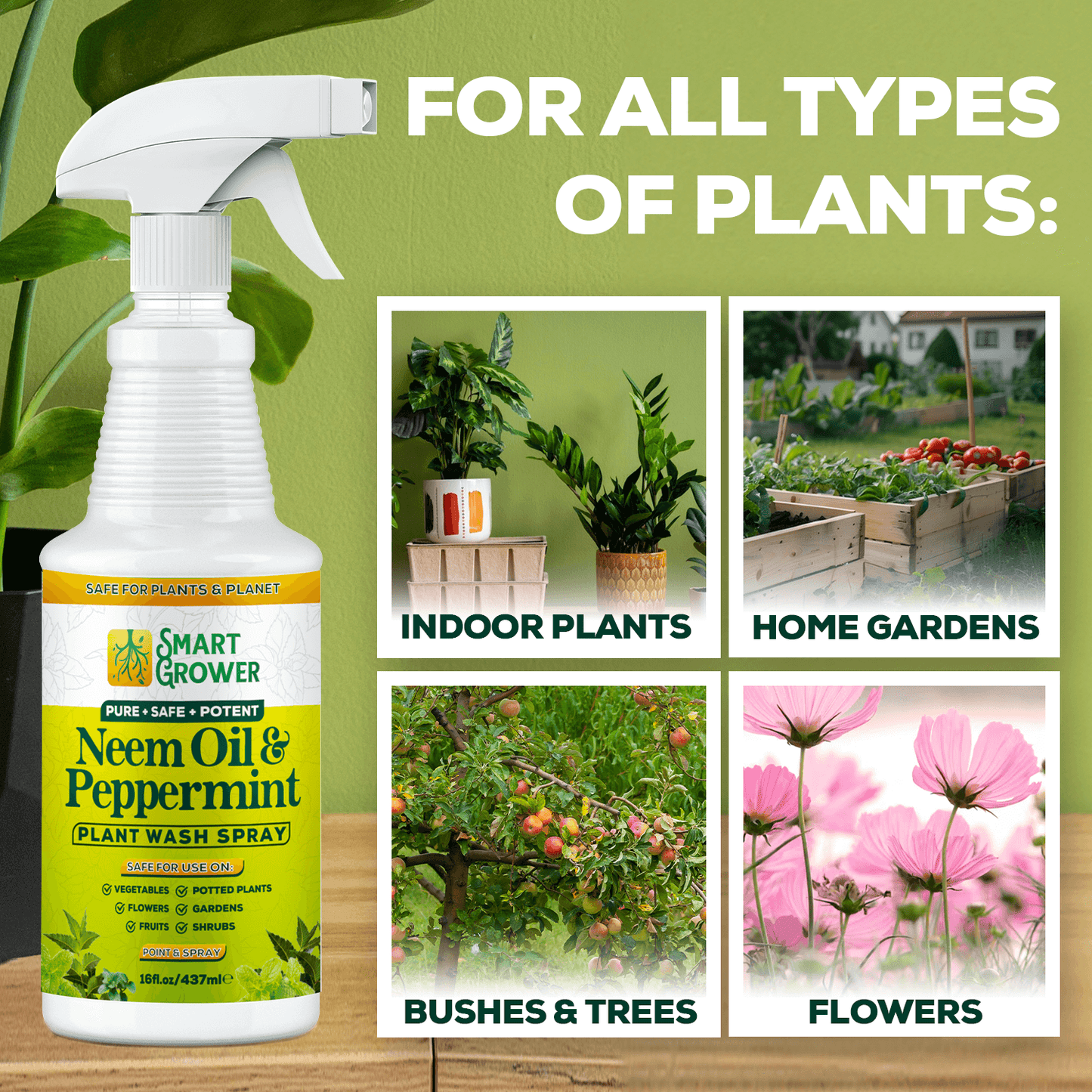 Smart Grower Neem & Peppermint Oil Plant Wash Spray