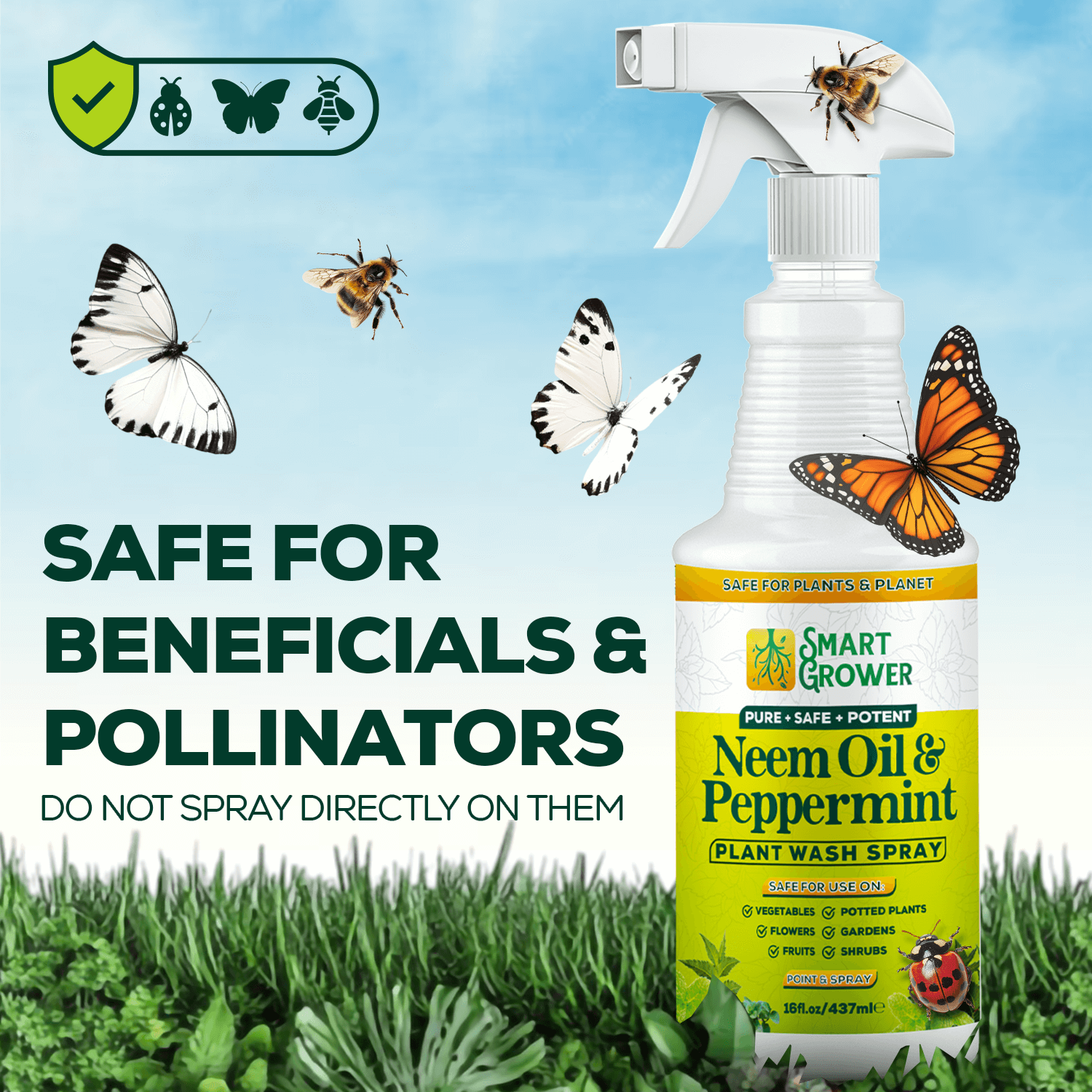 Smart Grower Neem Plant Wash Spray with Peppermint