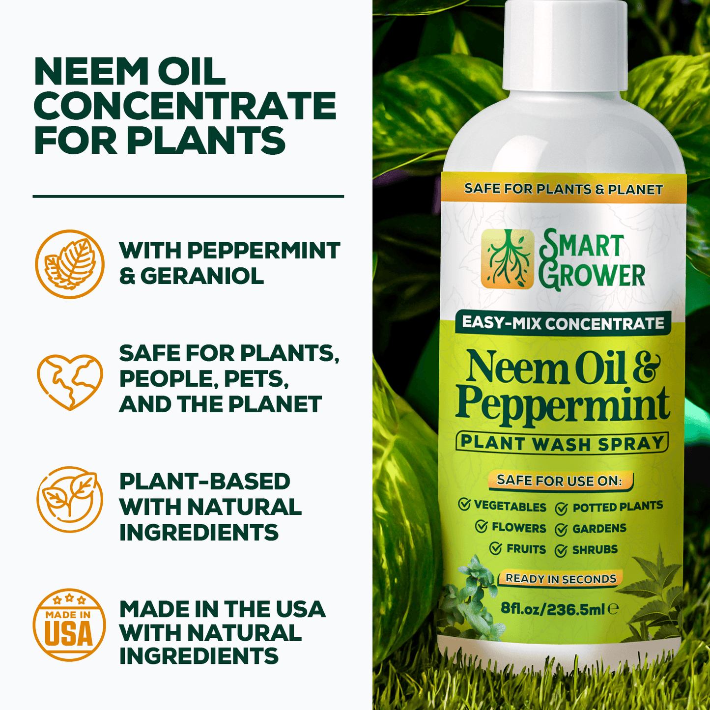 Smart Grower Neem & Peppermint Plant Wash Concentrate