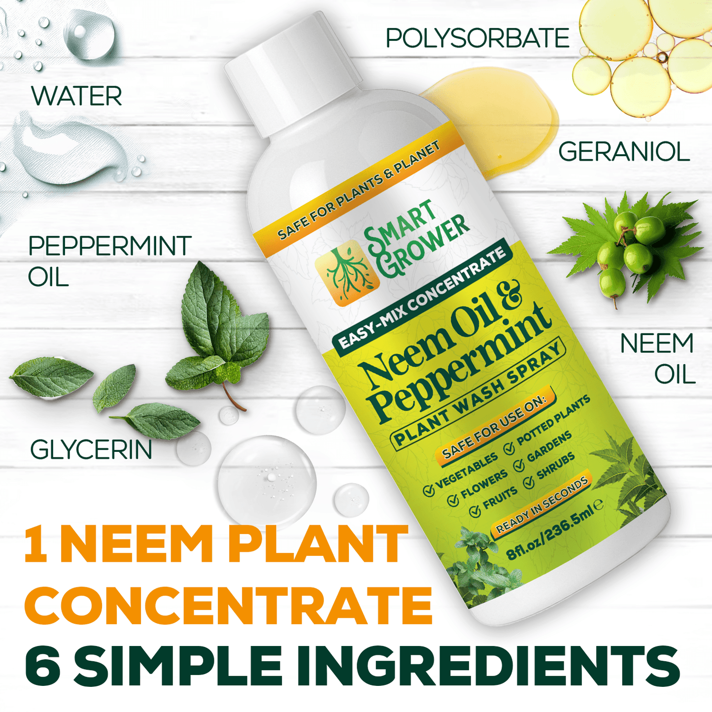 Smart Grower Neem & Peppermint Plant Wash Concentrate